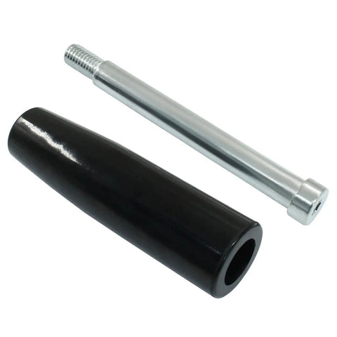 Revolving Handwheel Machine Handle with M10 x 100 MM Thread Rotating Grip for Lathe Machines, featuring black grip and chrome shaft.