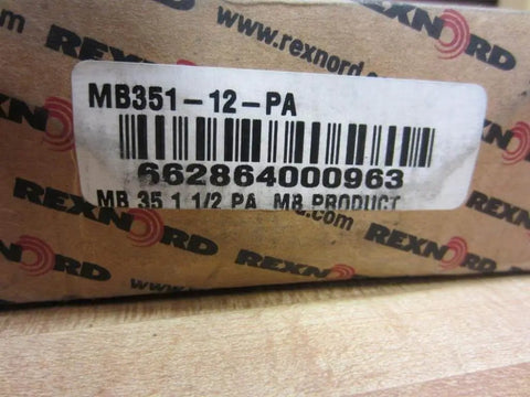 Packaging of Heavy-Duty Industrial Bearing MB351-12-PA Rexnord MB35112PA, showing barcode and branding.