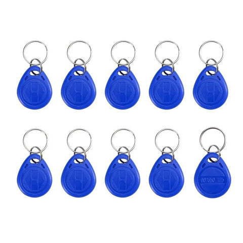 Blue keyfobs for 125KHz RFID Keypad Panel For Door Access Control With 1000 User Capacity And 10 Keyfobs Fire Resistant ABS Offline Setup