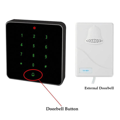 13.56MHZ RFID Door Access Control With Keypad Waterproof Aluminum Frame Supports 10000 Card Users Includes 5 IC Cards, front view