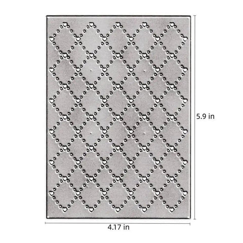 Rhombus Dot Dotted Background Cutting Dies for Card Making and Scrapbooking with Grid Embossed Metal Stencils Template