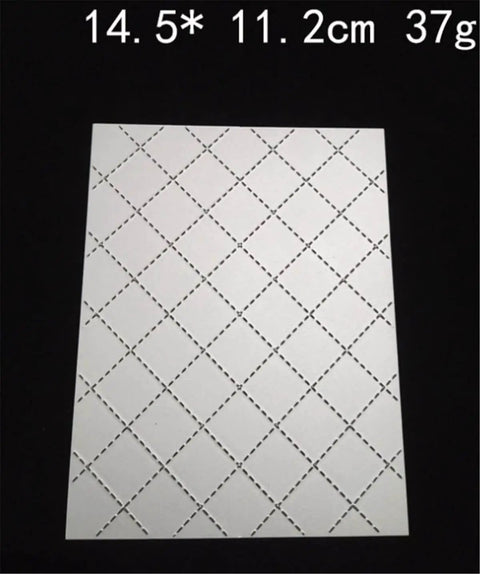 Rhombus Stripes Christmas Background Die Set For Card Making, 2 Piece Metal Cutting Dies, 14.5x11.2cm, crafting tool shown.
