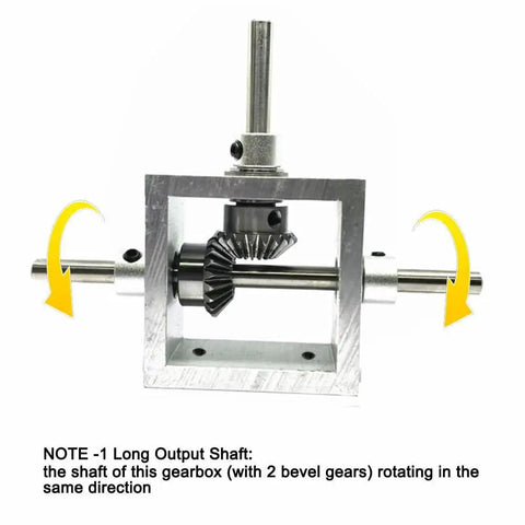 Right Angle Bevel Gearbox 1 Module 20 Teeth 90 Degree Drive For DIY Nerds, aluminum housing with visible bevel gears