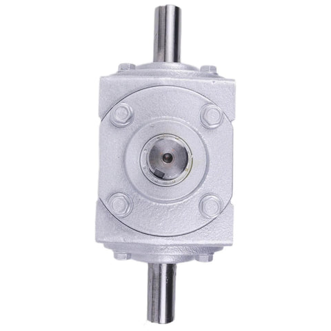 ✝️ Right Angle Gearbox 1-Pack Right Angle Bevel Gearbox for Rotary Equipment front view showing metal casing and input shafts