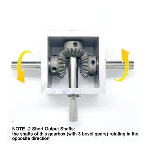 1:1 Right Angle Bevel Gearbox 1.5 Module 20 Teeth 90° Angle Drive Steering Gear Device Simple Mechanical DIY Module with 10mm Shaft, side view