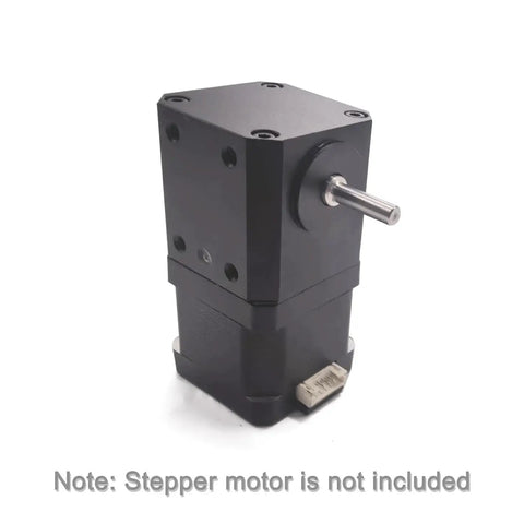 Right Angle Gearbox for Nema 17 Stepper Motor 90 Degree Spiral Bevel Gear with visible output shaft