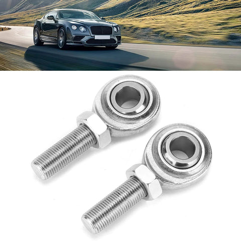 2 pcs right hand rod end heim joints, 1/2 inch bore with 1/2-20 male thread, stainless steel construction, car background
