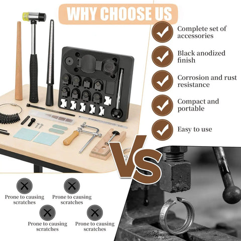 Ring Bender Kit for Spoon Rings 3 in 1 Jewelry Saw Bow and Measuring Tool With Nylon Mold and Bending Machine, tool features