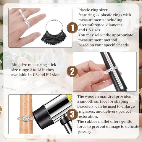 Ring Bender Kit for Spoon Rings 3 in 1 Jewelry Saw Bow and Measuring Tool With Nylon Mold and Bending Machine instructions