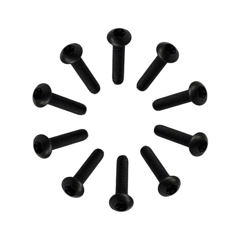 Circular arrangement of RISON Titanium Screws M3 X 6mm Titanium Torx Button Head Screws 10Pcs Black ISO7380 Half Round Head Titanium Bolts