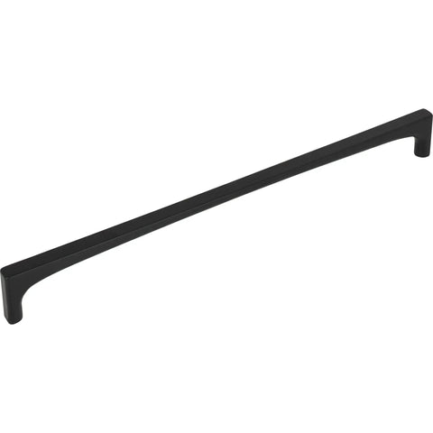 Riverside 8-13/16 Inch Center-To-Center Cabinet Pull In Honey Bronze Finish, durable satin black hardware, front view.