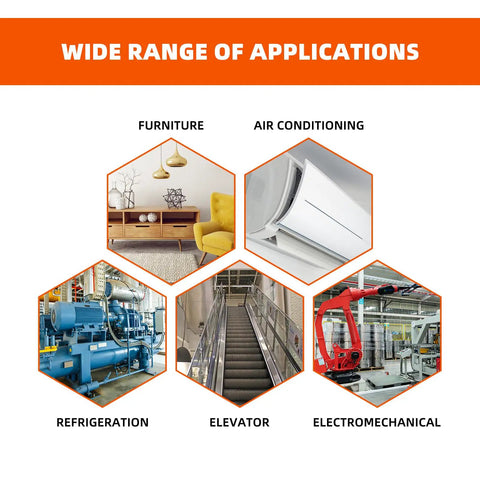 Range of applications for 30 Piece Multi Grip Rivet Nut Kit M5 M6 M8; furniture, air conditioning, refrigeration, elevator, electromechanical