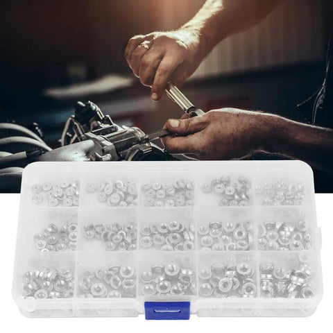 Rivet Nut Assortment Kit 300Pcs With 15 Sizes, Pro Grade Pressure Riveting Nuts in storage box, used for automotive DIY projects