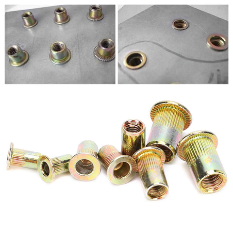240 Piece Rivet Nut Set M3 M4 M5 M6 Zinc Plated Quick Riveting Hardware For Metal Panels Pipes And Lightweight Industrial Projects