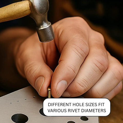 Using Heavy Duty Hexagonal Steel Riveting Block For Precision Riveting And Staking Bench Wizard Quality 2 Inch Across Corners