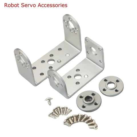 Metal mount brackets and accessories for 25 Kg High Torque Full Metal Gear Digital Servo Motor for robotic arms and humanoid robots.