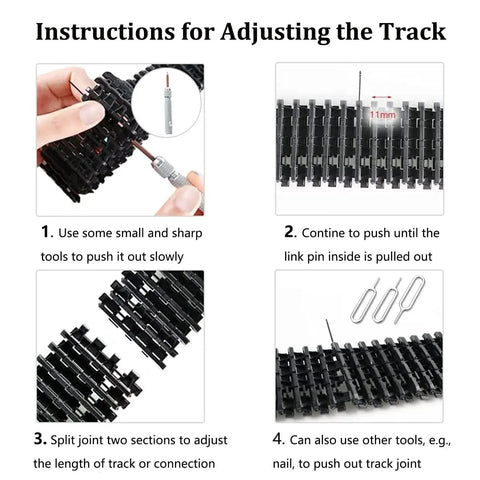 Instructions for adjusting the track of Robot Tracked Chassis Starter Kit With Two Tracks For Arduino Raspberry Pi MicroBit And Python Programming