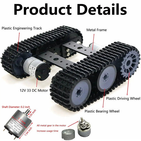 Robot Tracked Chassis Starter Kit With Two Tracks For Arduino Raspberry Pi MicroBit And Python Programming with metal frame and wheels