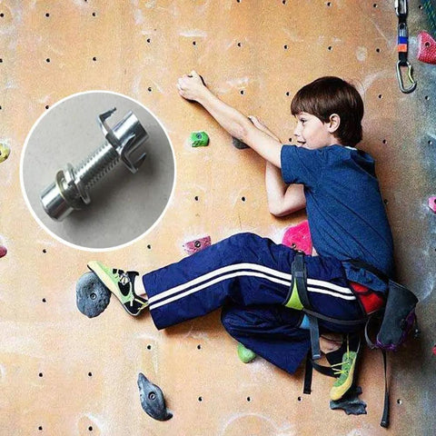 4 Pronged T Nuts Assortment Kit 1/4-20 5/16-18 3/8-16 Zinc Plated Steel Tap In T Nuts For Rock Climbing Holds, child climbing wall