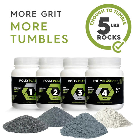 Rock Tumbler Grit And Ceramic Filler Refill Kit With Four Grit Stages Silicone Carbide Polishing Grit And Ceramic Media