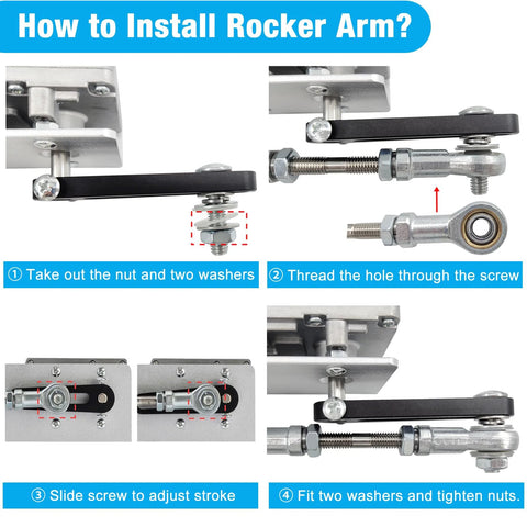 JQDML 24V reciprocating linear actuator with adjustable stroke 1.18in–6in, 120rpm; includes upgraded stand.