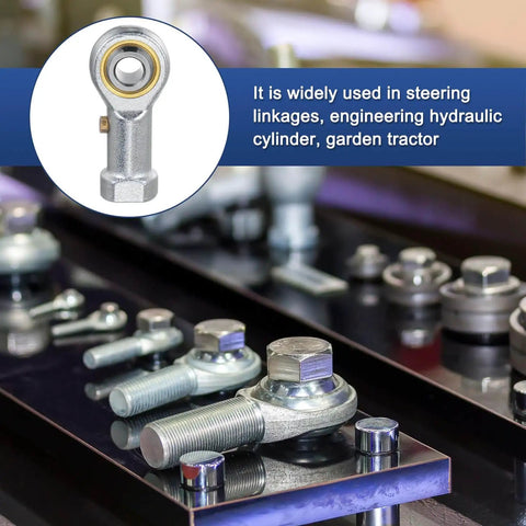 2-Pack PHS6 Rod End Bearing With M6x1.0 Left-Hand Thread Self-Lubricating Female Thread Steel Joint Rod Ends in CNC Equipment
