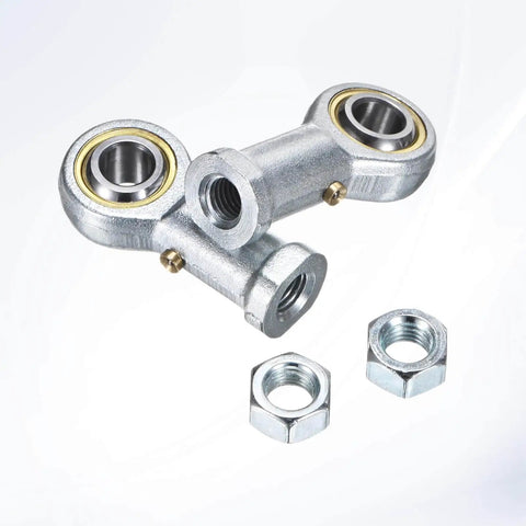 Heavy Duty Rugged Rod End Bearing 4 Pack Five Sixteenth Inch Bore Five Sixteenth Twenty Four Right Hand Thread Self Lubricating Female Thread Steel Joint With Jam Nuts For Forging Machines CNC Equipment And Automotive Linkages