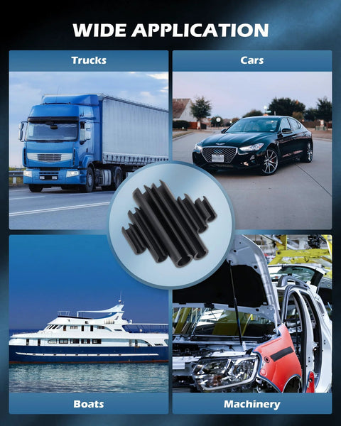 Wide application of 400 Piece Roll Pin Set With Slotted Spring Pins M1.5 Through M6 for trucks, cars, boats, and machinery by Zelcan.