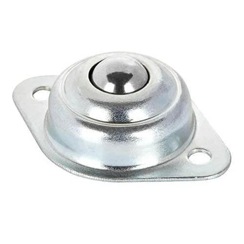 Close-up of 1/2 inch roller ball transfer bearing, flange mounted, carbon steel for conveyors, 16 Pcs 1/2 Inch Roller Ball Transfer Bearings.