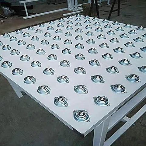 16 Pcs 1/2 Inch Roller Ball Transfer Bearings Flange Mounted Carbon Steel Units on conveyor table