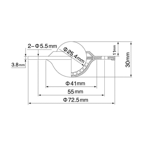 Technical diagram of Roller Ball Transfer Bearing Casters - 1 Inch Ball Transfer Rollers Unit Conveyor, dimensions in mm displayed