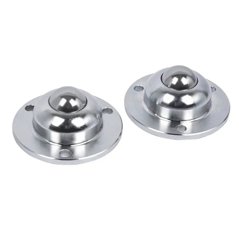 Roller Ball Transfer Bearing Caster Flange Mounted Unit For Conveyors And Transmission Equipment, silver steel, 1-inch, front view