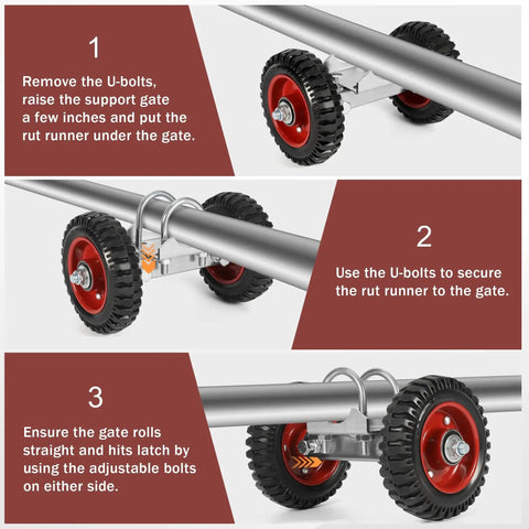 6 Inch Rubber Rolling Gate Wheel With Double U Bolts And Hardware Kit Sliding Gate Rollers installation steps