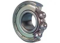 Close-up of Rollway 6220 ZZ Shielded Radial Ball Bearing 100 Millimeter Bore 180 Millimeter Outside Diameter Straight Bore 52100 Bearing Steel