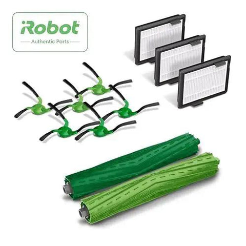 Authentic Replacement Parts Replenishment Kit For Roomba Max 705 Combo Robot AutoWash Dock Includes Replacement Filters And Essential Components To Maintain Dustbin Filtration Suction Power And Overall Cleaning Performance, showing 3 filters, 6 brushes, 2 rubber brushes.