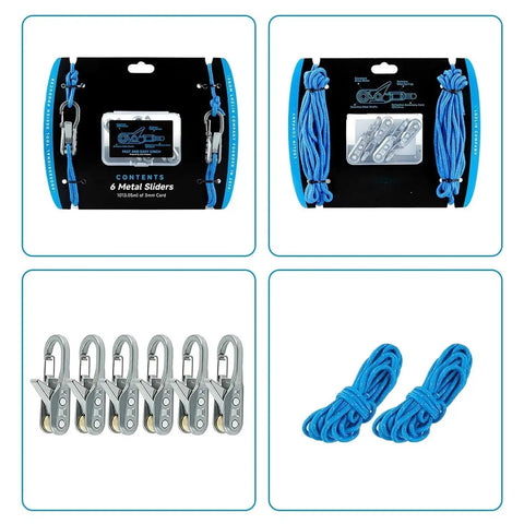Roller Tensioner Kit For Easy Secure Tying With Six Pack Paracord Adjusters And Rope Tightening Tool featuring marine grade brass and steel