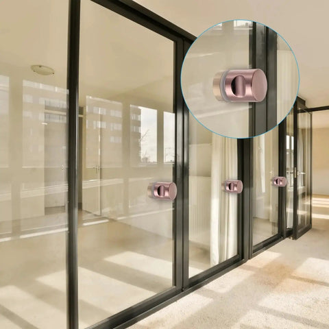 Rose Gold Round Sliding Shower Door Handle Single Side Pull With Screw Hardware Replacement Parts for 6 to 18 mm Glass Doors