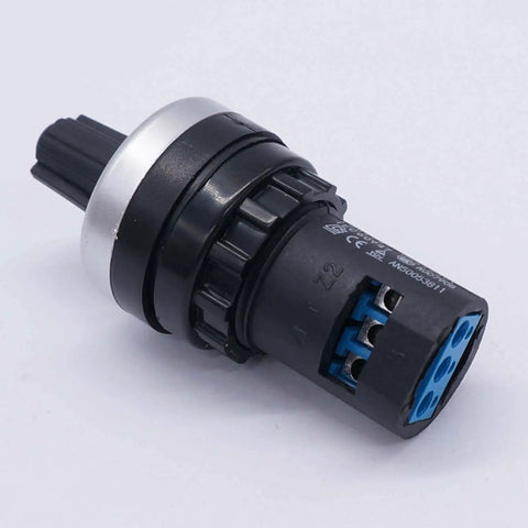 Side view of LA42DWQ22 22Mm Rotary Potentiometer 5K Ohm Governor for Inverter with three terminals for industrial automation.