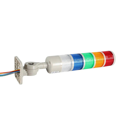 Industrial LED Signal Tower Stack Lights with Rotatable Base 5 Layer Andon Light 12V 24V DC Steady or Flashing Modes