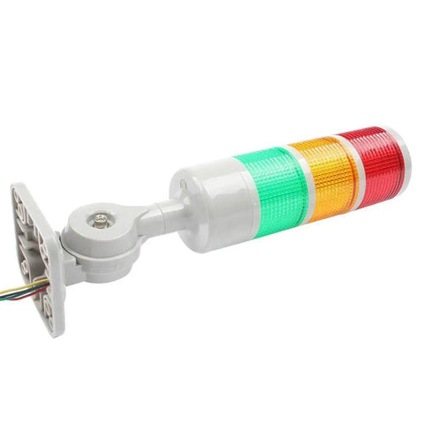 Industrial Signal Tower Light With Rotatable Base Three Layer LED Beacon 12 Volt And 24 Volt DC Steady Or Flashing Modes