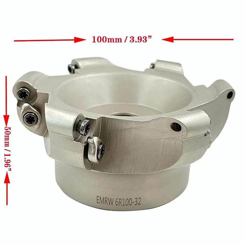 Round Face Mill Interchangeable Milling Holder For Roughing And Finishing Steel 3.93 Inch R6 Size Supports RPMT1204 Inserts