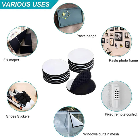 Industrial Strength Hook And Loop Fasteners 12 Pack Double Sided Sticky Tapes Anti Slip Rug Gripper Tapes for various uses