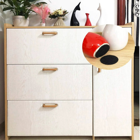 Industrial Strength Hook And Loop Fasteners 12 Pack Double Sided Sticky Tapes shown on white cabinet in home setting