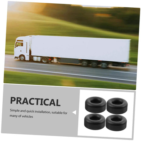 Graphic showing Heavy Duty Round Rubber Bumpers Anti Vibration Foot Pads For Trucks DIY Projects Furniture And Machines Black