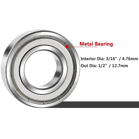 10 Piece Router Bit Bearing Set Top Bearings For Flush Trim Router Bits With Inner Diameter Three Sixteenth Inch And Outer Diameter One Half Inch Includes Bearings Set Screws And Hex Key For Replacement Repair And Precise Grooving