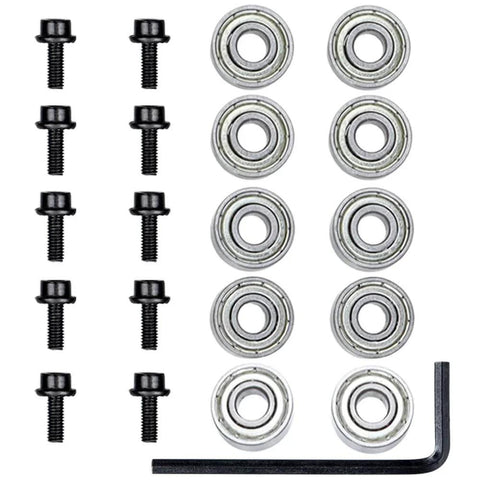 10 Piece Router Bit Bearing Set Top Bearings For Flush Trim Router Bits With Inner Diameter Three Sixteenth Inch And Outer Diameter One Half Inch Includes Bearings Set Screws And Hex Key For Replacement Repair And Precise Grooving