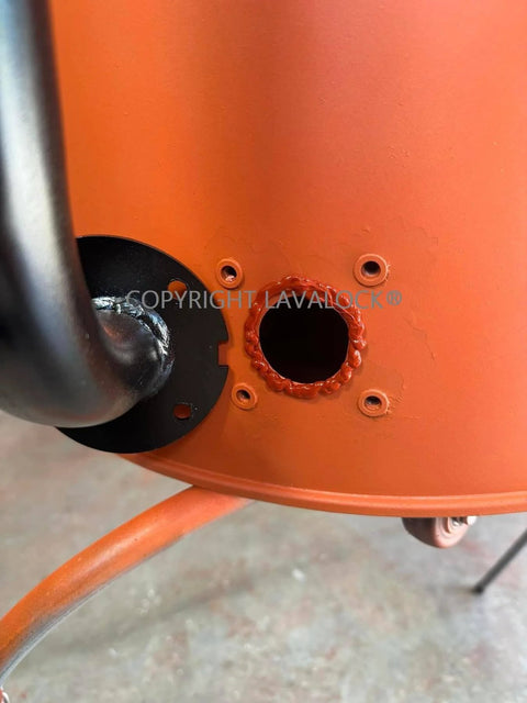 Installation view of Grillin Ready High Temp BBQ Smoker Gasket Sealer RTV Adhesive 10 Oz Cartridge on smoker surface