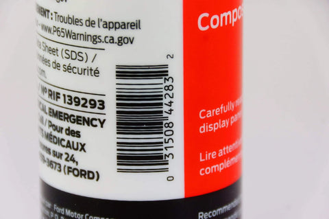 Close-up of OEM Grade RTV Sealant barcode and label details on packaging, High Temp Gasket Sealant For Cars And Trucks.