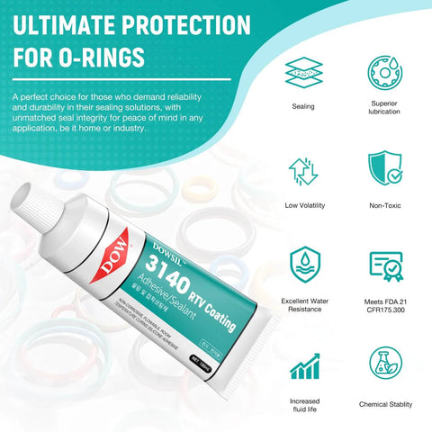 Go To High Temperature Silicone RTV Sealant Adhesive in a 1.8 oz tube, waterproof insulating flexible sealant for electronics