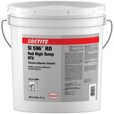 Bucket of Hot Weather Ready Extreme Temperature RTV Silicone Adhesive Sealant SI 596, High Temp, Moisture Cure, 4.5 gallons
